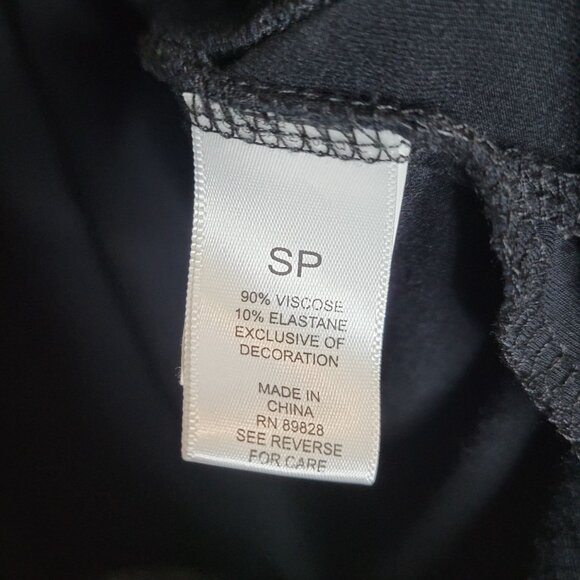 Logo Lori Goldstein Long Black Open Front Cardigan Chiffon Hem & Long Sleeves SP - Picture 3 of 7